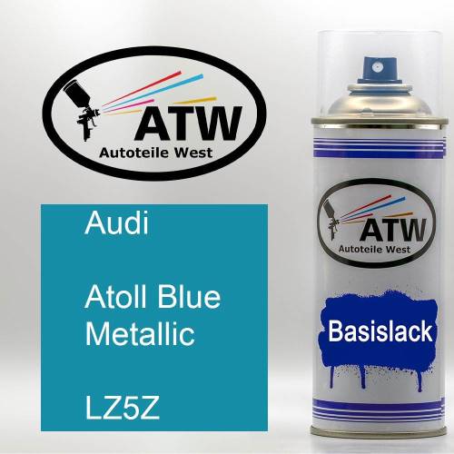 Audi, Atoll Blue Metallic, LZ5Z: 400ml Sprühdose, von ATW Autoteile West.